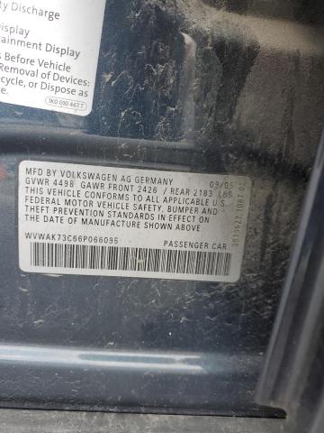 2006 Volkswagen Passat 2.0T VIN: WVWAK73C66P066095 Lot: 44838904