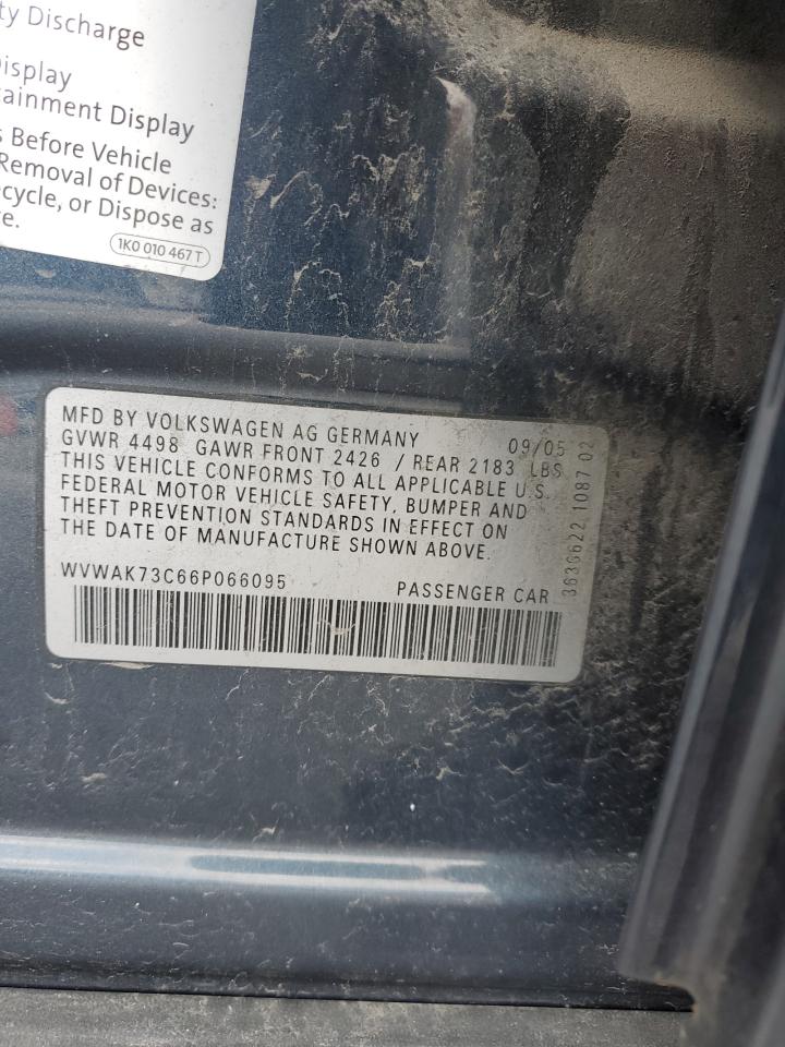 WVWAK73C66P066095 2006 Volkswagen Passat 2.0T