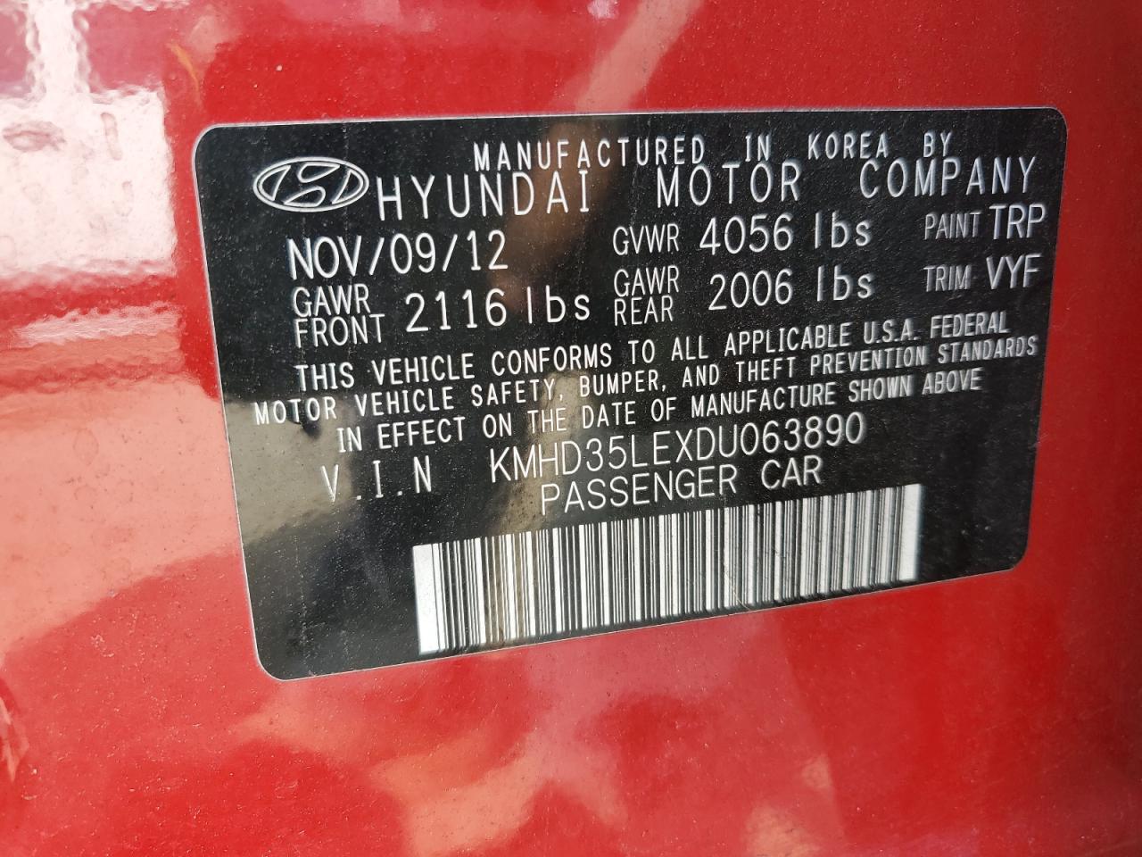 KMHD35LEXDU063890 2013 Hyundai Elantra Gt