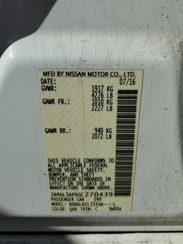 1N4AL3APXGC270439 NISSAN ALTIMA 2016