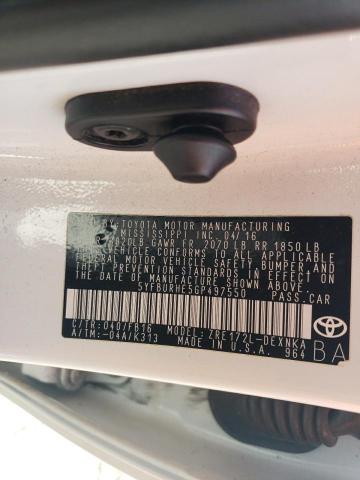 2016 TOYOTA COROLLA L 5YFBURHE5GP497550