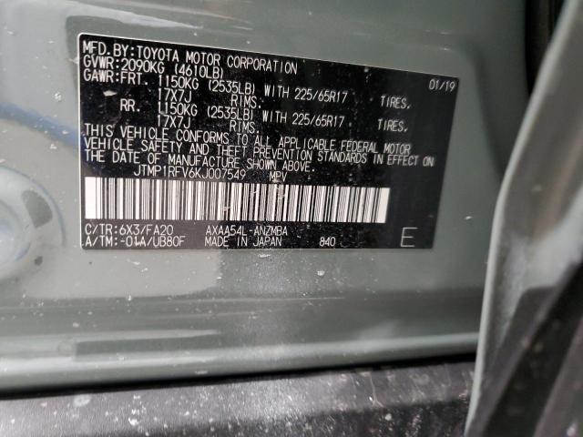 2019 TOYOTA RAV4 XLE - JTMP1RFV6KJ007549