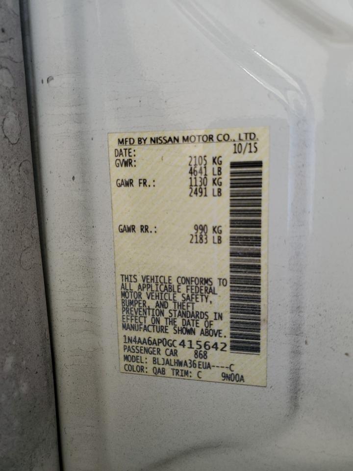 1N4AA6AP0GC415642 NISSAN MAXIMA 2016