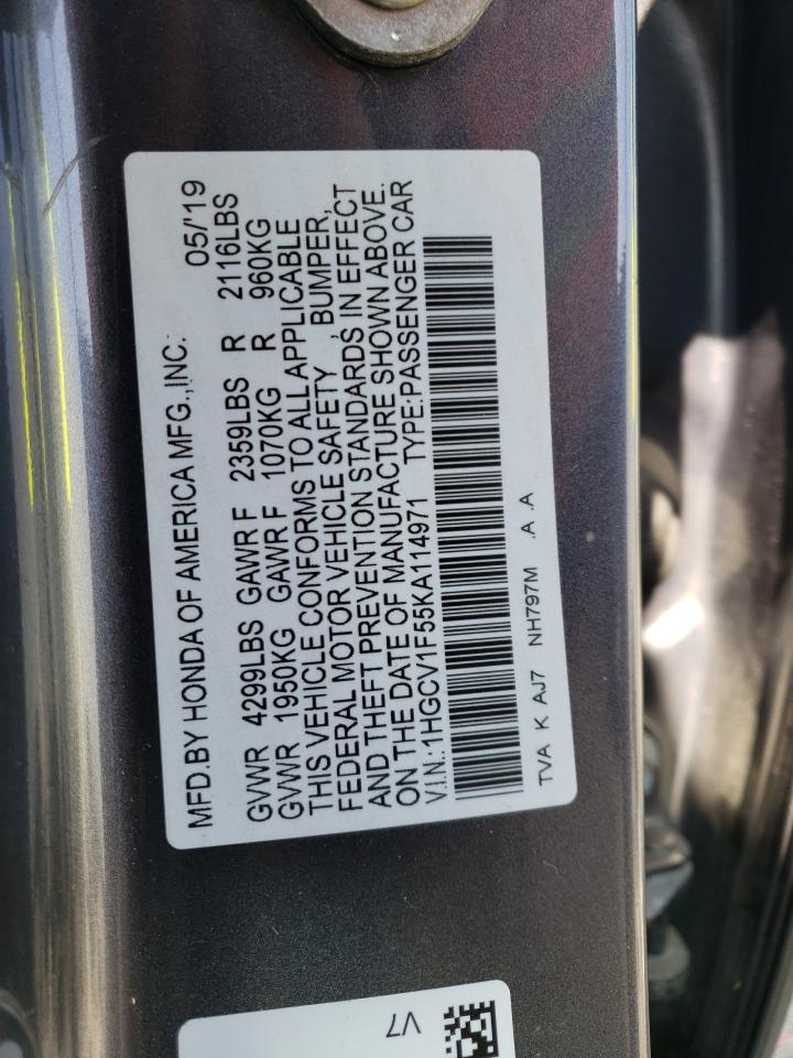 1HGCV1F55KA114971 HONDA ACCORD 2019