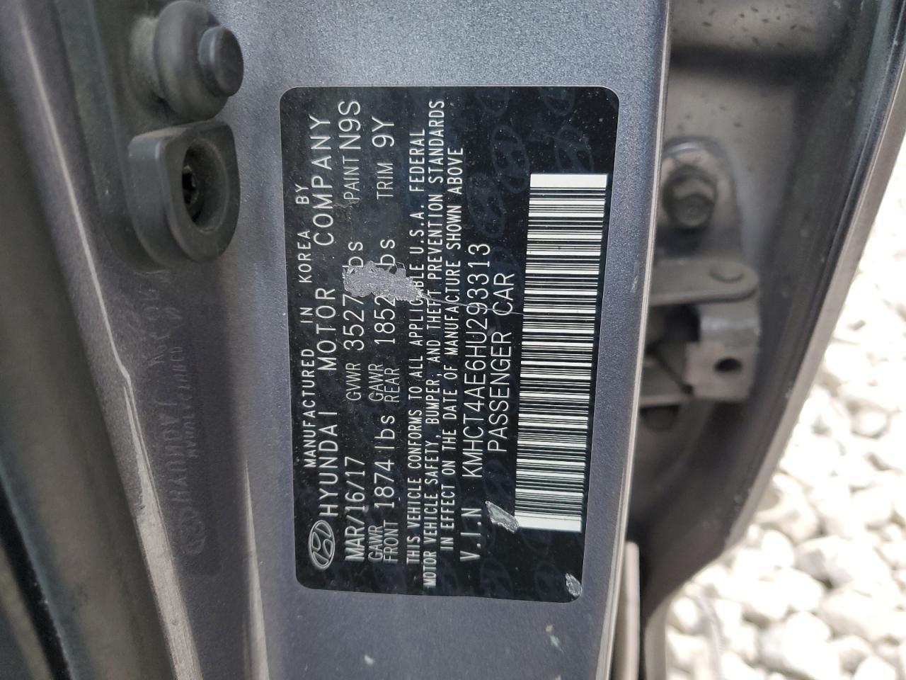 KMHCT4AE6HU293313 2017 Hyundai Accent Se