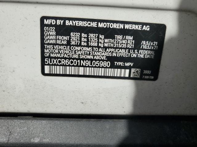 5UXCR6C01N9L05980 2022 BMW X5, photo no. 13