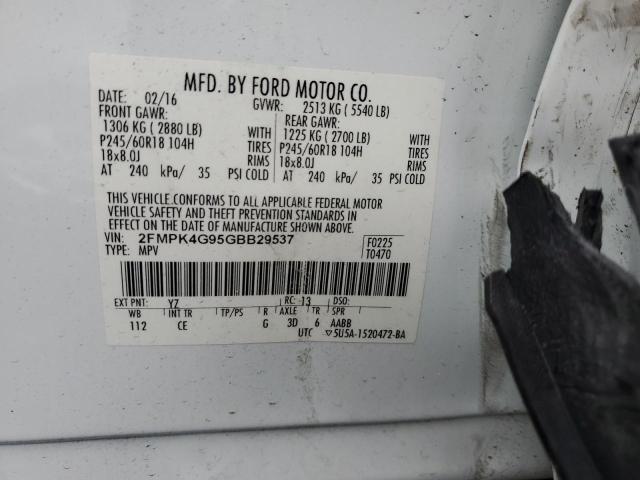 2FMPK4G95GBB29537 2016 FORD EDGE, photo no. 12