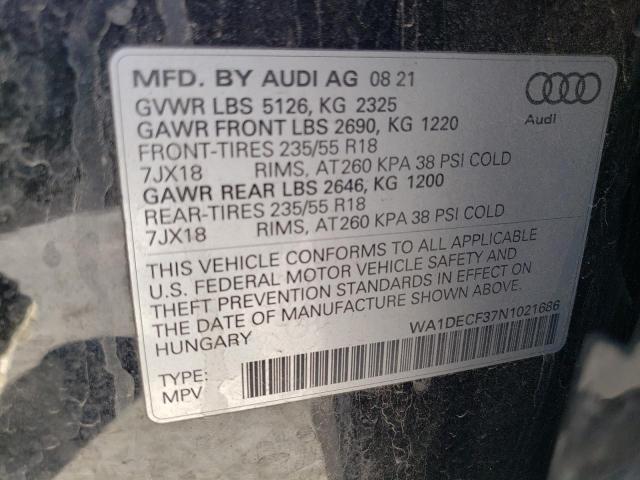 2022 AUDI Q3 PREMIUM - WA1DECF37N1021686