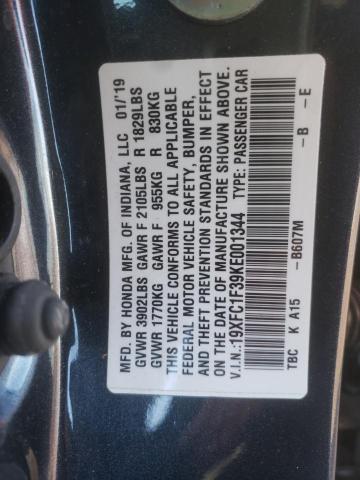 2019 HONDA CIVIC EX - 19XFC1F39KE001344