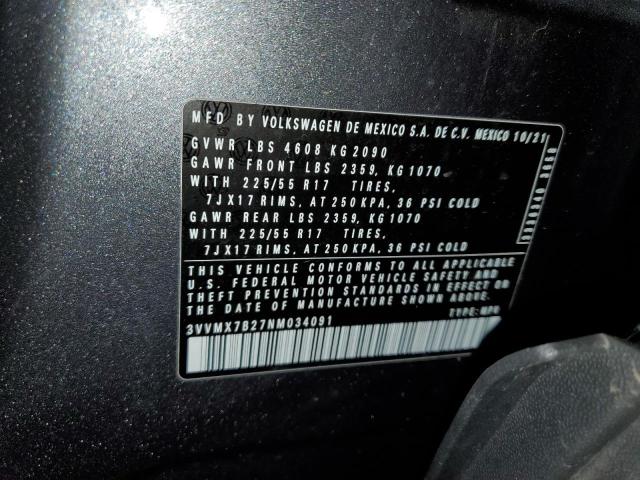 2022 VOLKSWAGEN TAOS S 3VVMX7B27NM034091