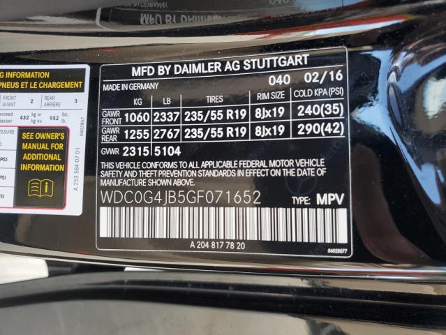 2016 MERCEDES-BENZ GLC 300 WDC0G4JB5GF071652