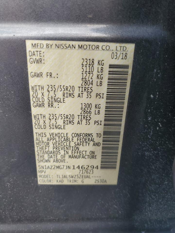 5N1AZ2MG7JN146294 NISSAN MURANO 2018