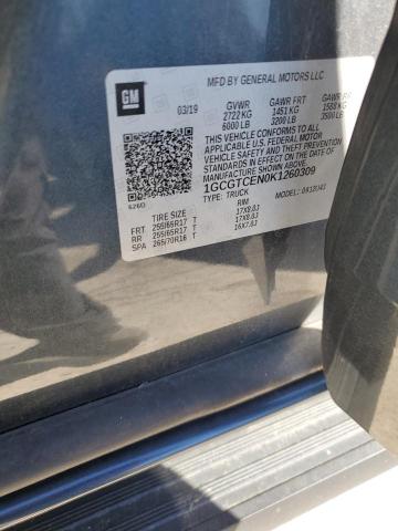 2019 CHEVROLET COLORADO L 1GCGTCEN0K1260309