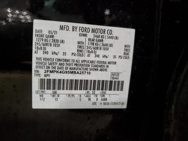 2FMPK4G95MBA25710 2021 FORD EDGE, photo no. 13