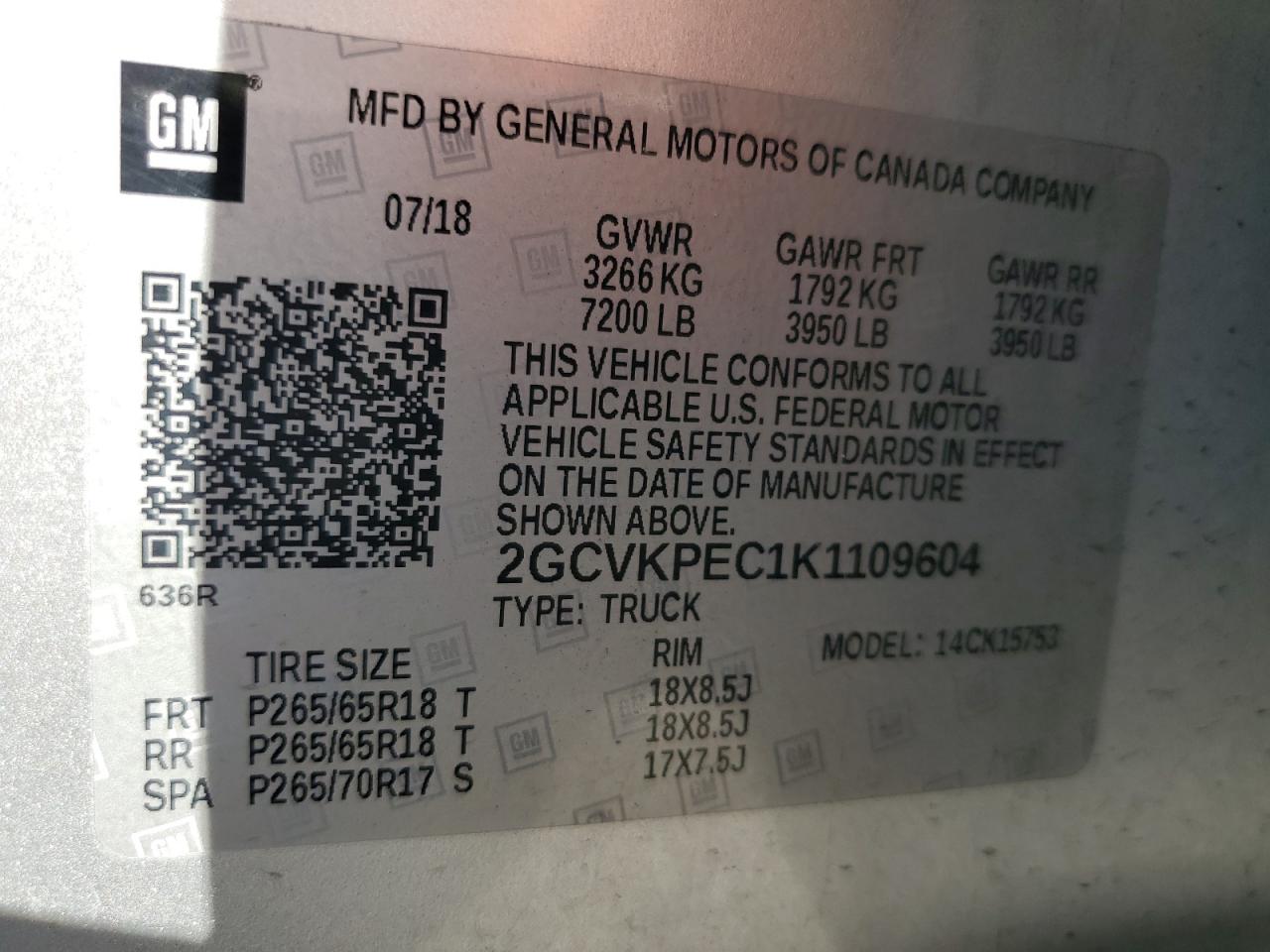 2GCVKPEC1K1109604 CHEVROLET ALL Models 2019