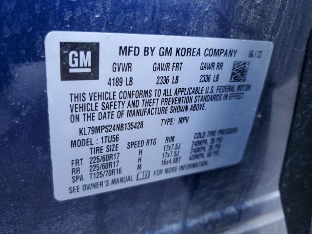 2022 CHEVROLET TRAILBLAZE KL79MPS24NB135428