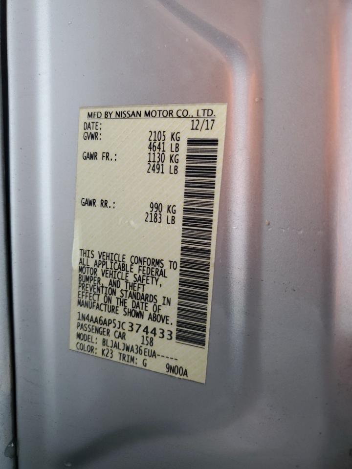 1N4AA6AP5JC374433 NISSAN MAXIMA 2018