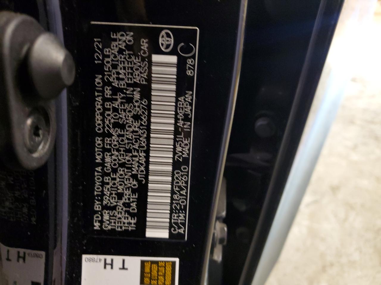 JTDKAMFU6N3166276 TOYOTA PRIUS NIGH 2022