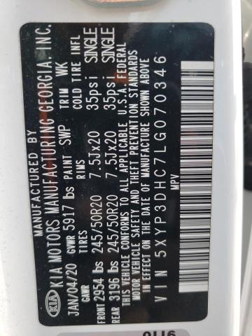 2020 KIA TELLURIDE 5XYP3DHC7LG070346