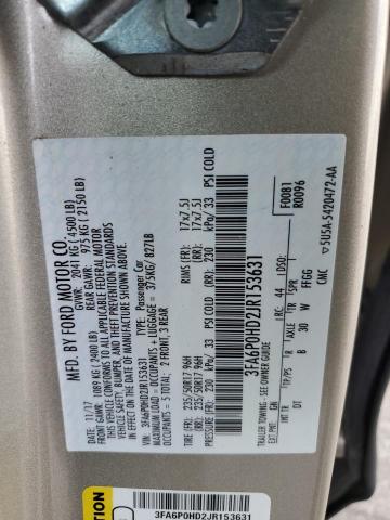 VIN 3FA6P0HD2JR153631 2018 Ford Fusion, SE no.13