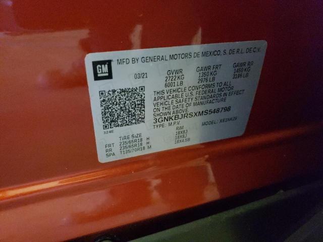 2021 CHEVROLET BLAZER 3LT 3GNKBJRSXMS548798