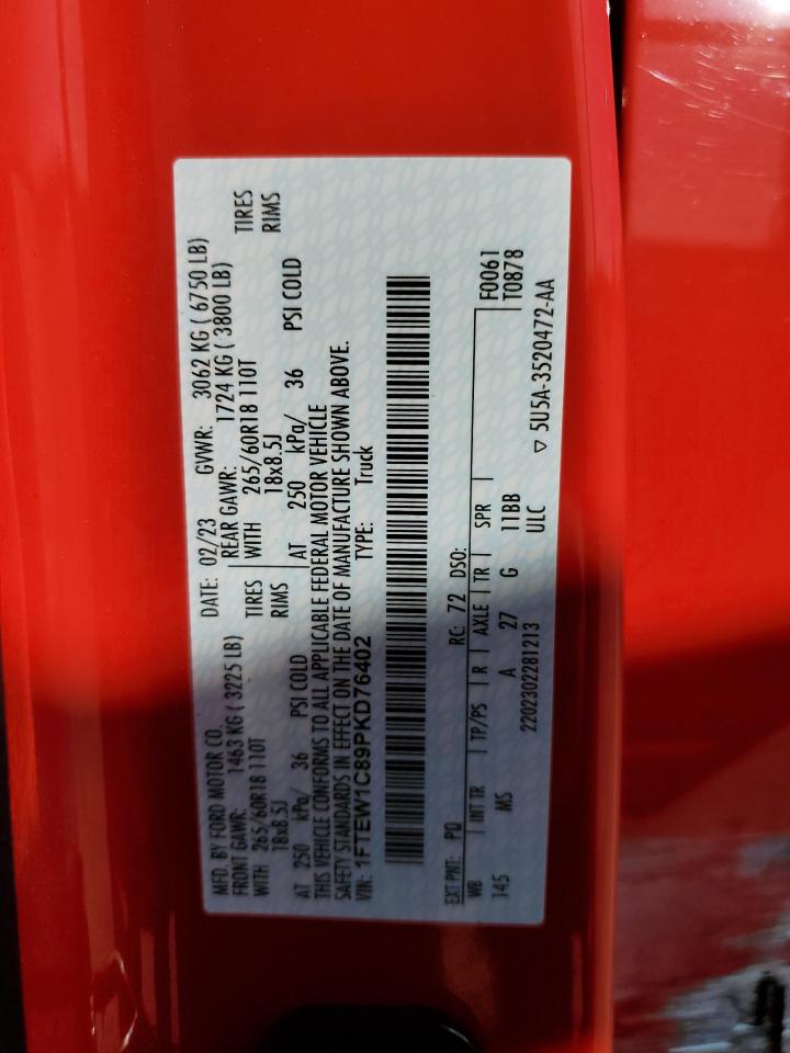 1FTEW1C89PKD76402 FORD F-150 2023