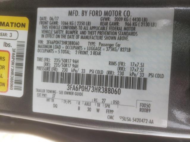 2017 FORD FUSION SE 3FA6P0H73HR388060