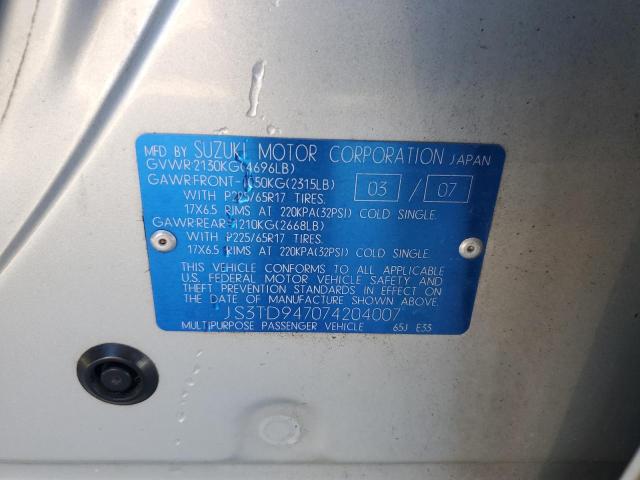 2007 Suzuki Grand Vitara Luxury VIN: JS3TD947074204007 Lot: 40751044