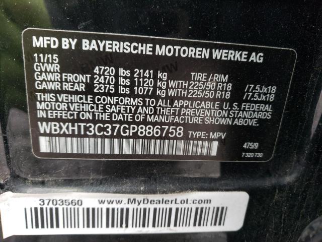 2016 BMW X1 XDRIVE2 WBXHT3C37GP886758