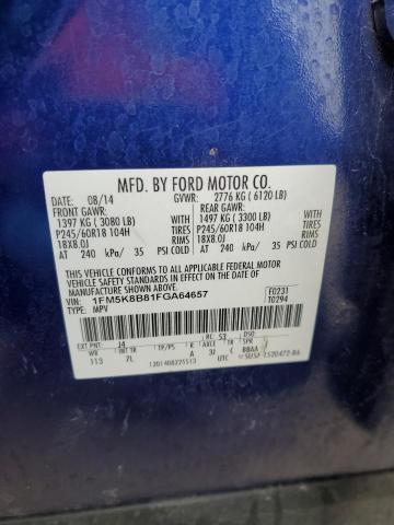 2015 FORD EXPLORER 1FM5K8B81FGA64657
