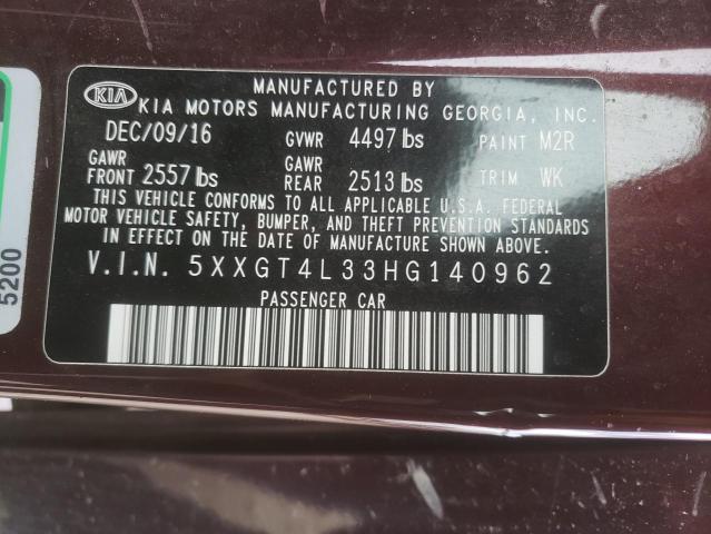 5XXGT4L33HG140962 2017 Kia Optima Lx