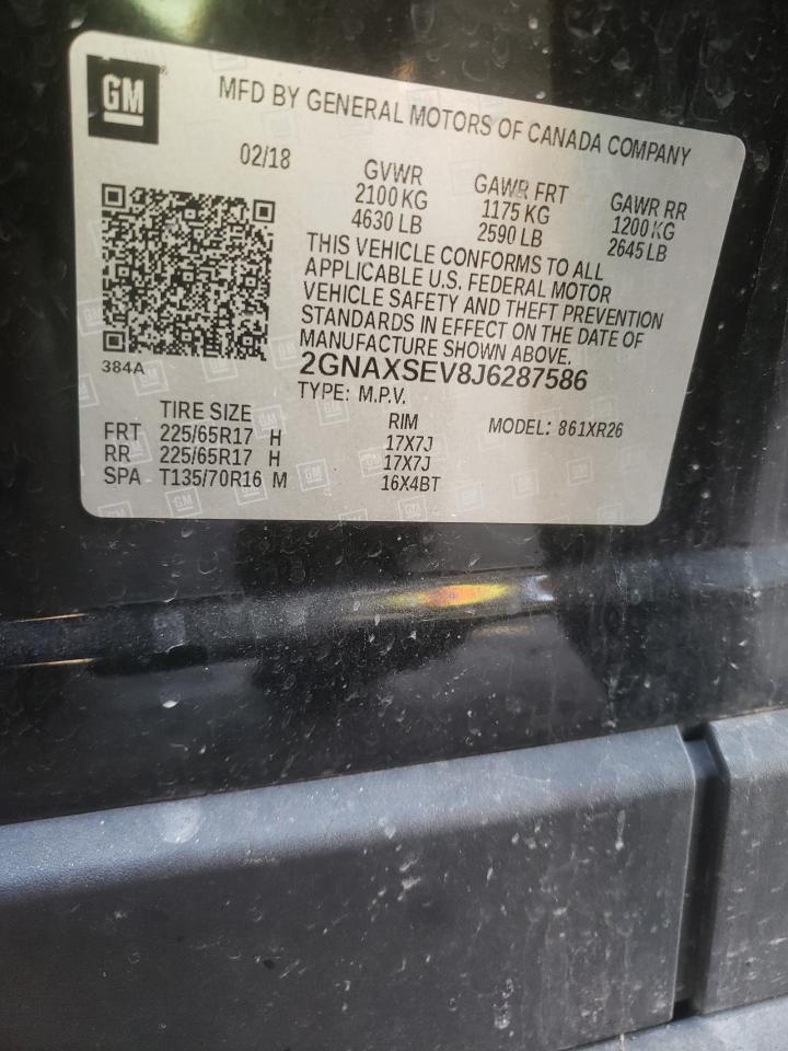 2GNAXSEV8J6287586 CHEVROLET EQUINOX 2018