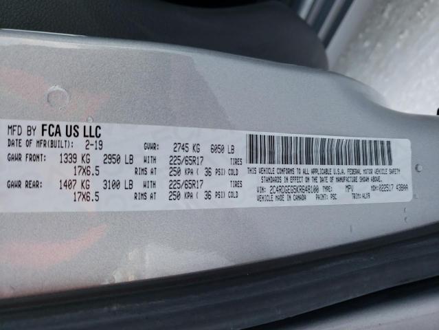 2019 DODGE GRAND CARA - 2C4RDGEG5KR648100