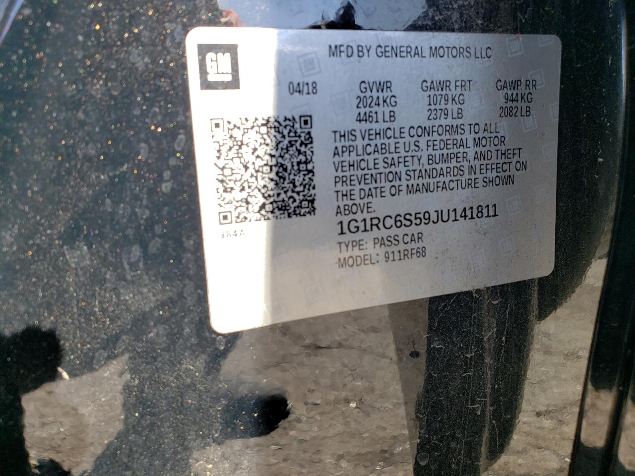 1G1RC6S59JU141811 CHEVROLET VOLT 2018