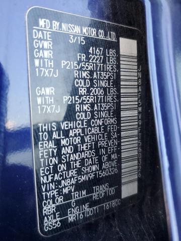 2015 NISSAN JUKE S - JN8AF5MV9FT560326