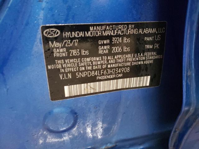2018 HYUNDAI ELANTRA SE 5NPD84LF6JH234908