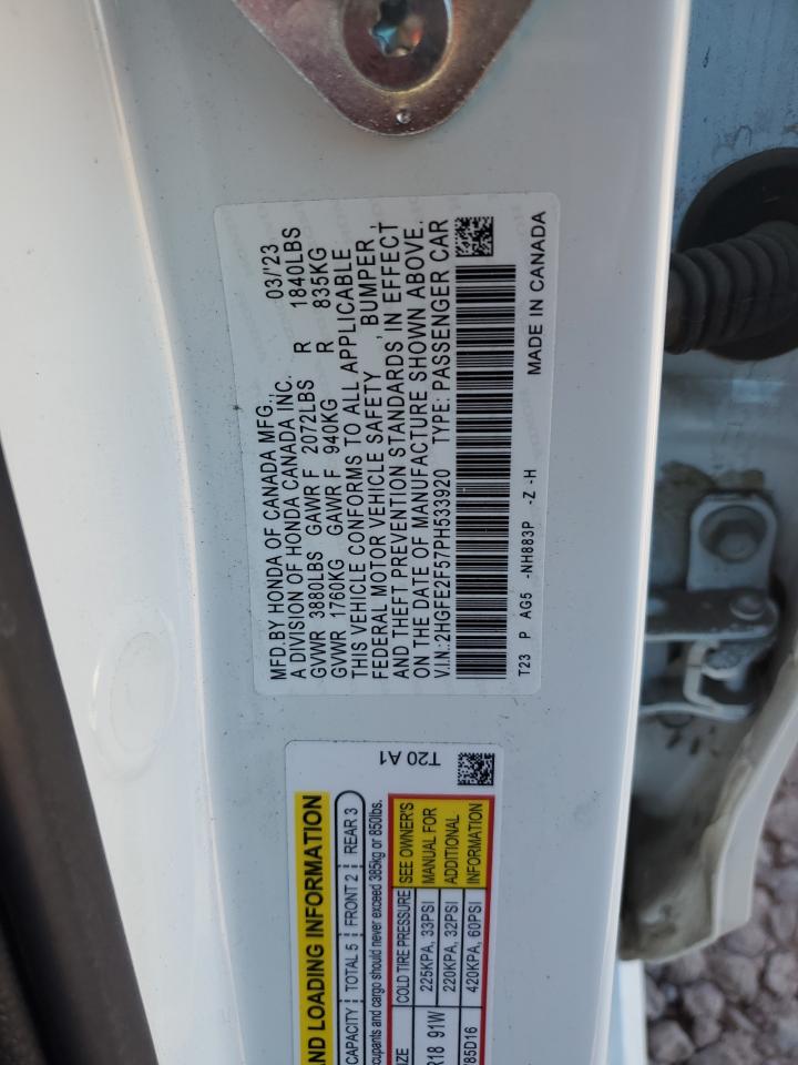 2HGFE2F57PH533920 HONDA CIVIC 2023