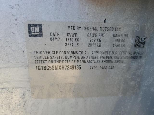 2017 CHEVROLET CRUZE LS - 1G1BC5SMXH7248135