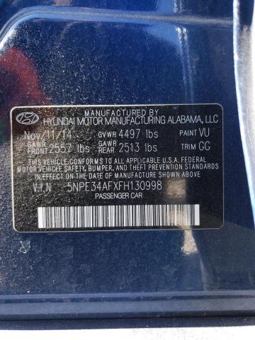 2015 HYUNDAI SONATA SPO 5NPE34AFXFH130998