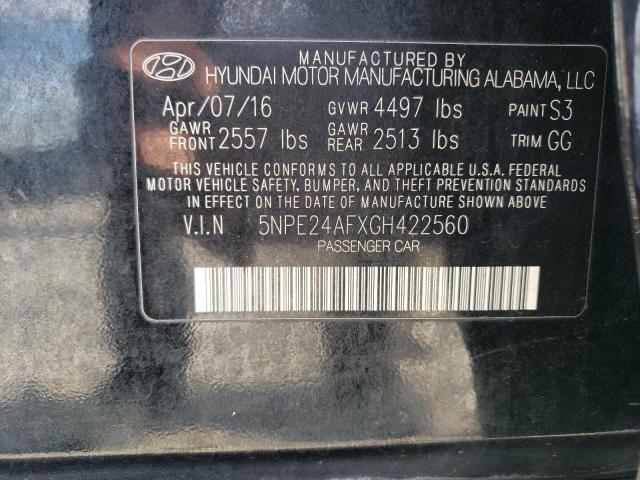 2016 HYUNDAI SONATA SE 5NPE24AFXGH422560