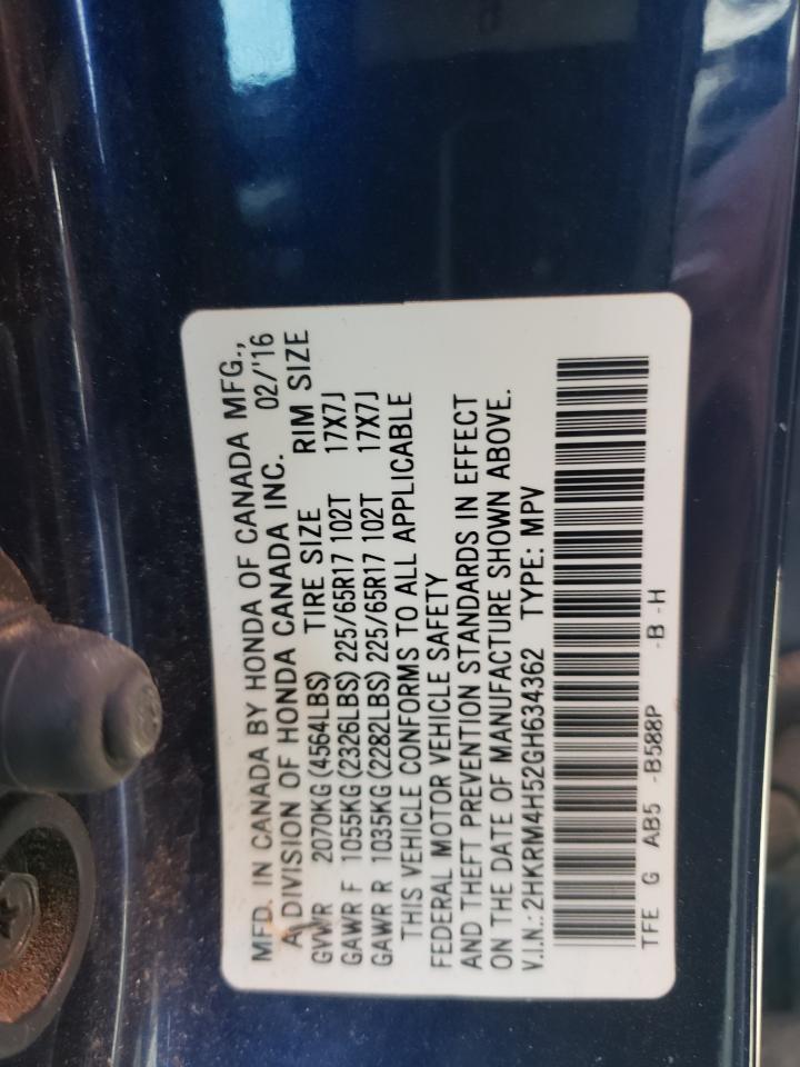 2HKRM4H52GH634362 HONDA CRV 2016