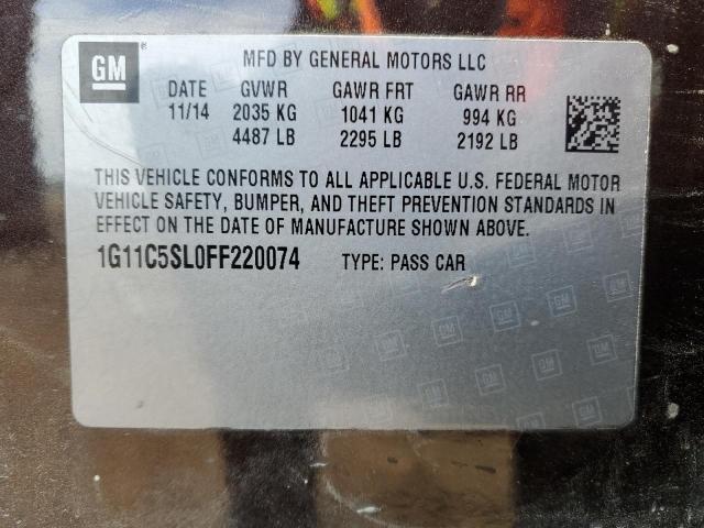 2015 CHEVROLET MALIBU 1LT 1G11C5SL0FF220074