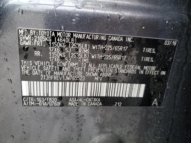 2018 TOYOTA RAV4 LE 2T3BFREV1JW765523