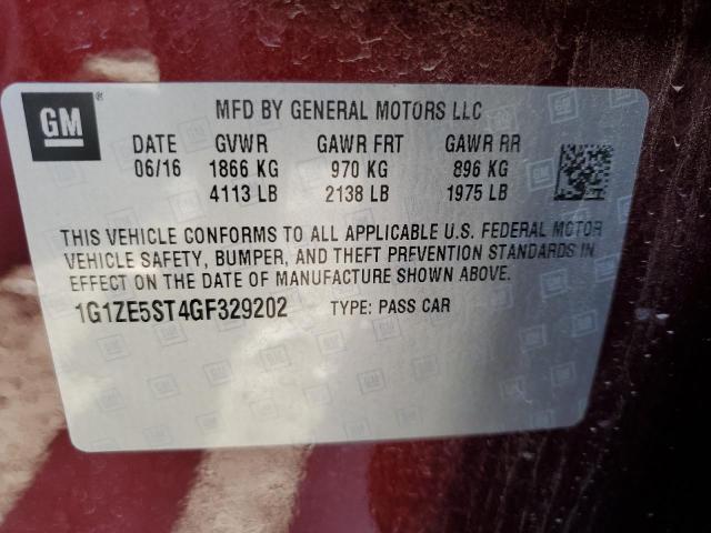 2016 CHEVROLET MALIBU LT 1G1ZE5ST4GF329202