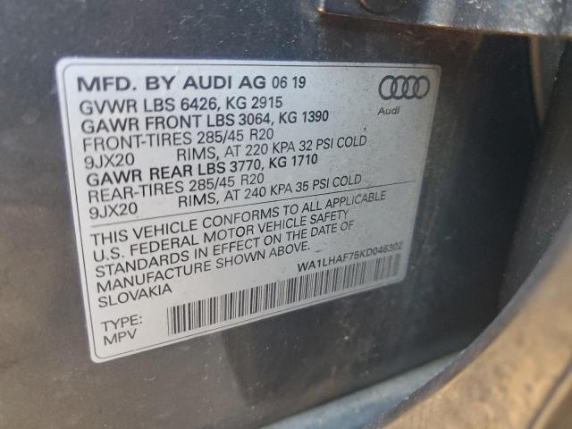 VIN WA1LHAF75KD046302 2019 Audi Q7, Premium Plus no.12