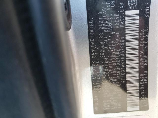 2022 TOYOTA CAMRY NIGH - 4T1G31AK7NU578961