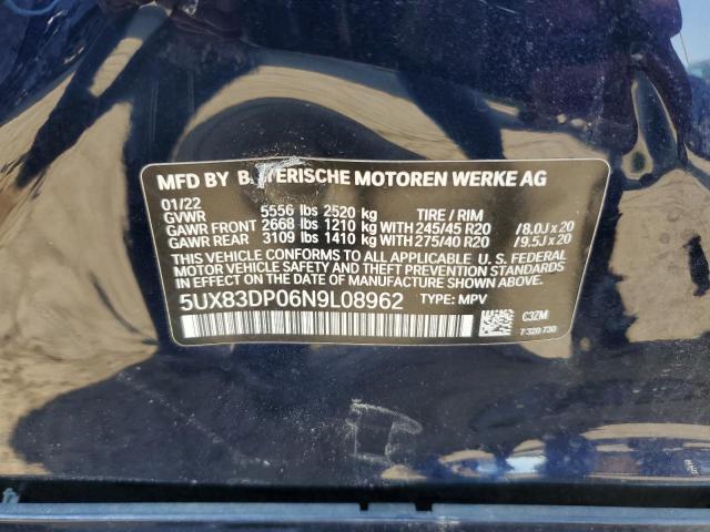 2022 BMW X3 M40I 5UX83DP06N9L08962