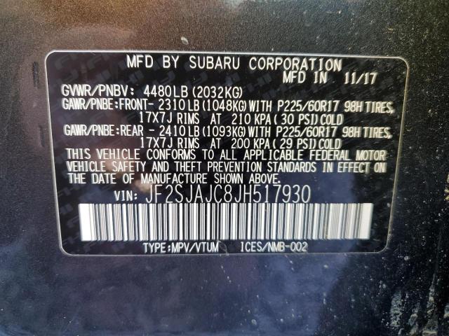 2018 SUBARU FORESTER 2 JF2SJAJC8JH517930