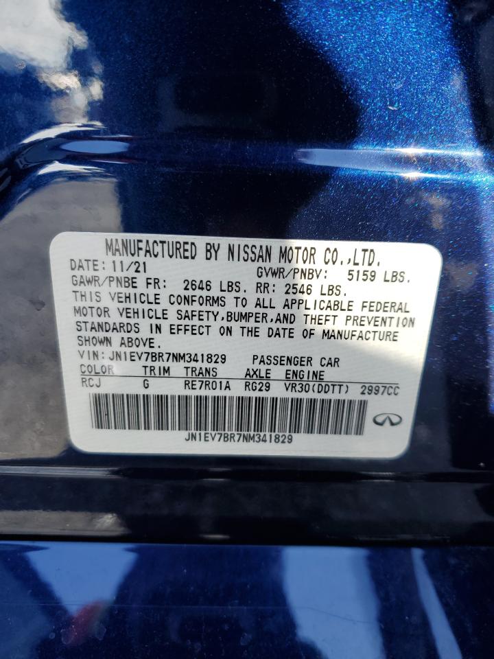 JN1EV7BR7NM341829 2022 Infiniti Q50 Luxe