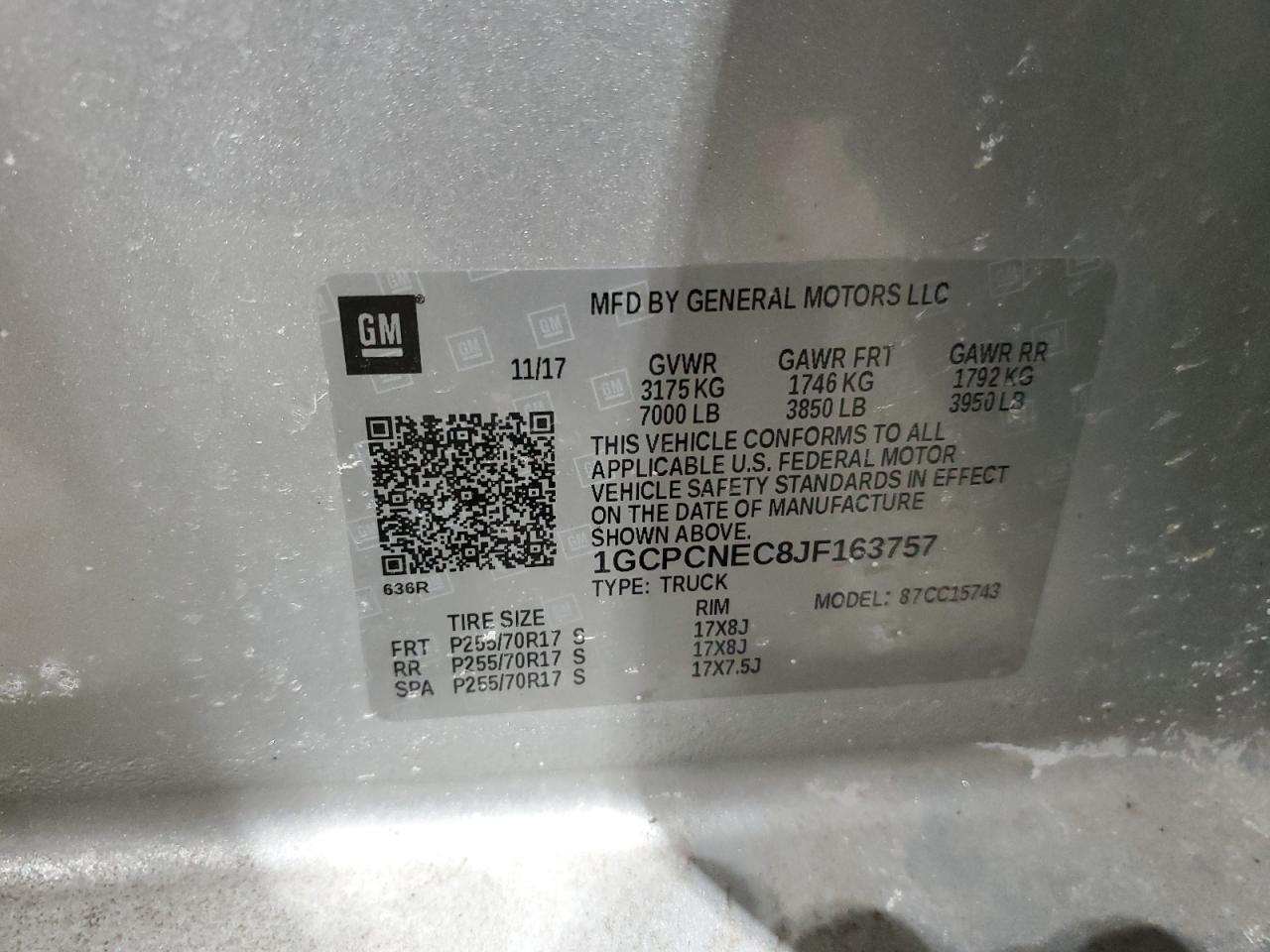 1GCPCNEC8JF163757 CHEVROLET ALL Models 2018